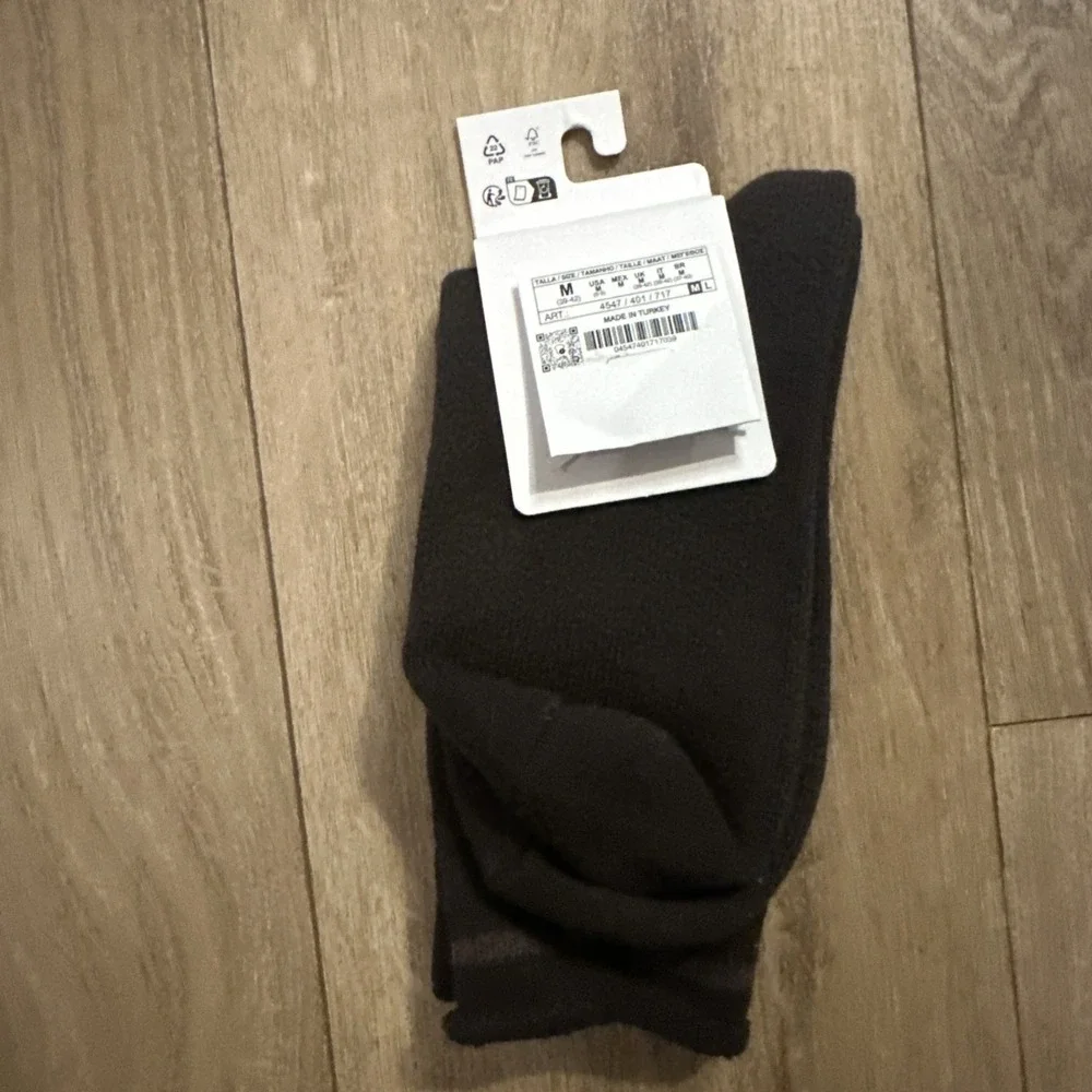 Zara Men's Brown Socks‎ Cotton Blend Crew 1 Pair Cushioned Medium (6-9) NWT